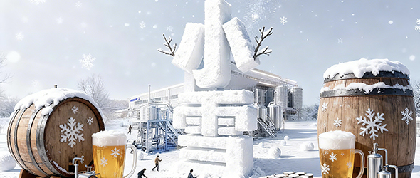 圍爐觀雪色，麥香啤酒暖寒宵